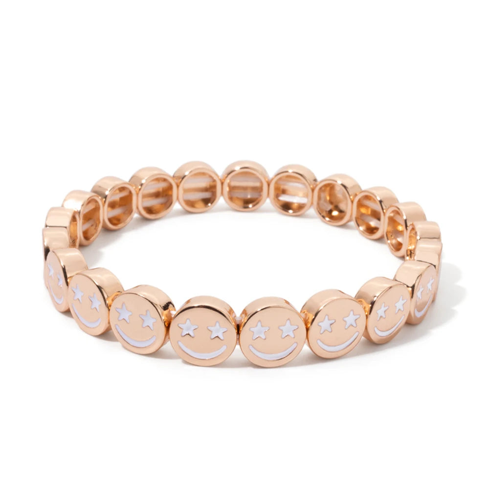 Gold Color Happy Star Bangle For Women Handmade