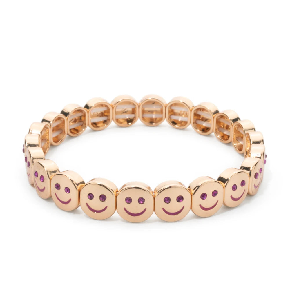 Choice Gold Color Happy Bangle For Women Inlaid Diamond Elastic Bracelets Dice Hand Accessory