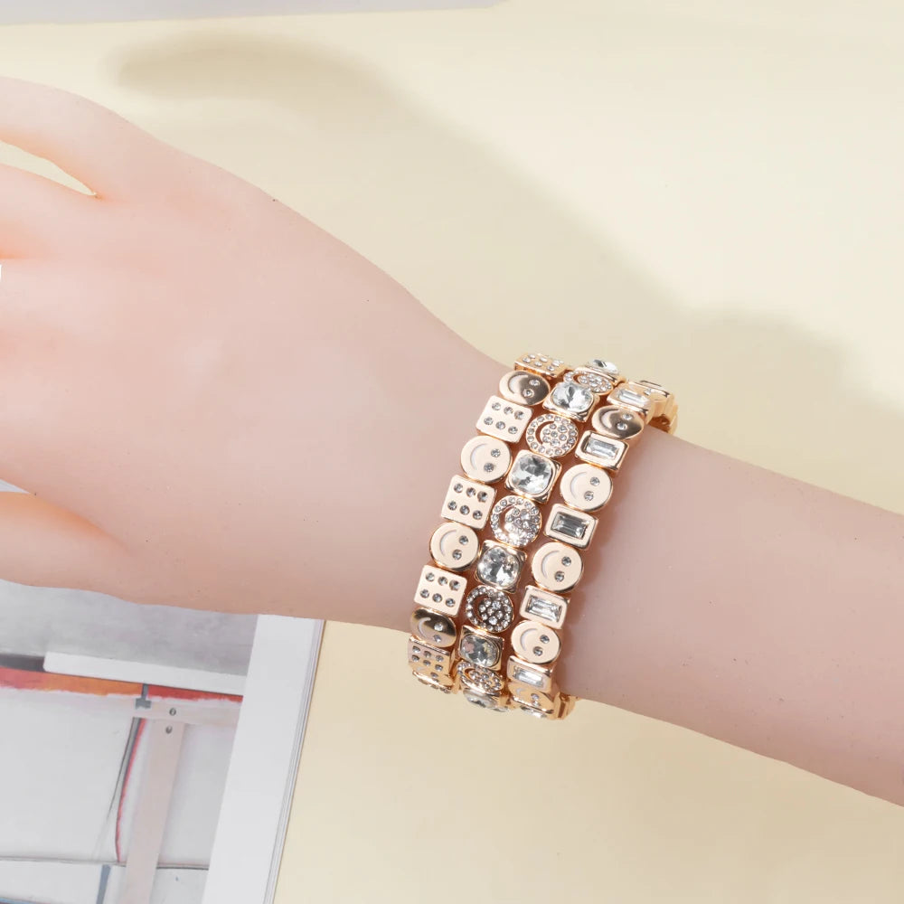 2024 New Rhinestone Happy Bangle For Women Diamond Hand Accessory