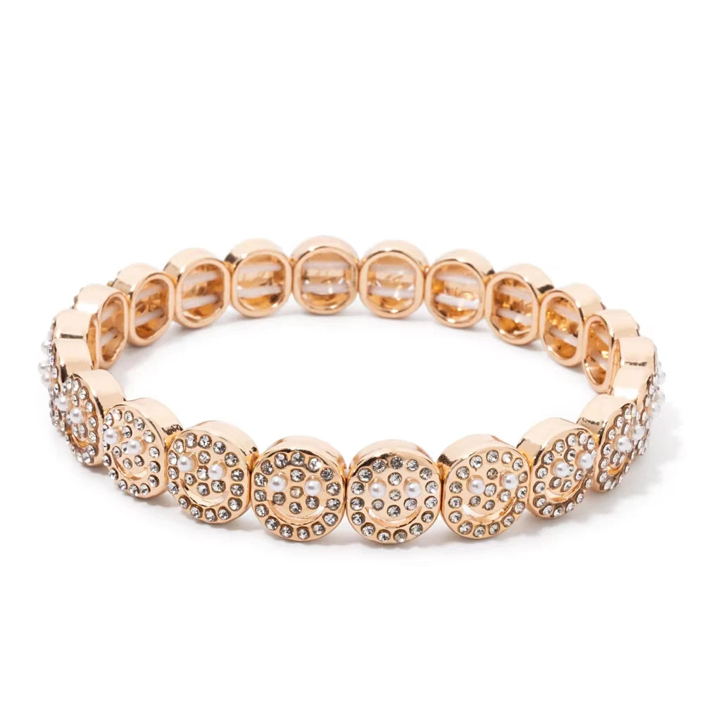 Choice Gold Color Happy Bangle For Women Inlaid Diamond Elastic Bracelets Dice Hand Accessory