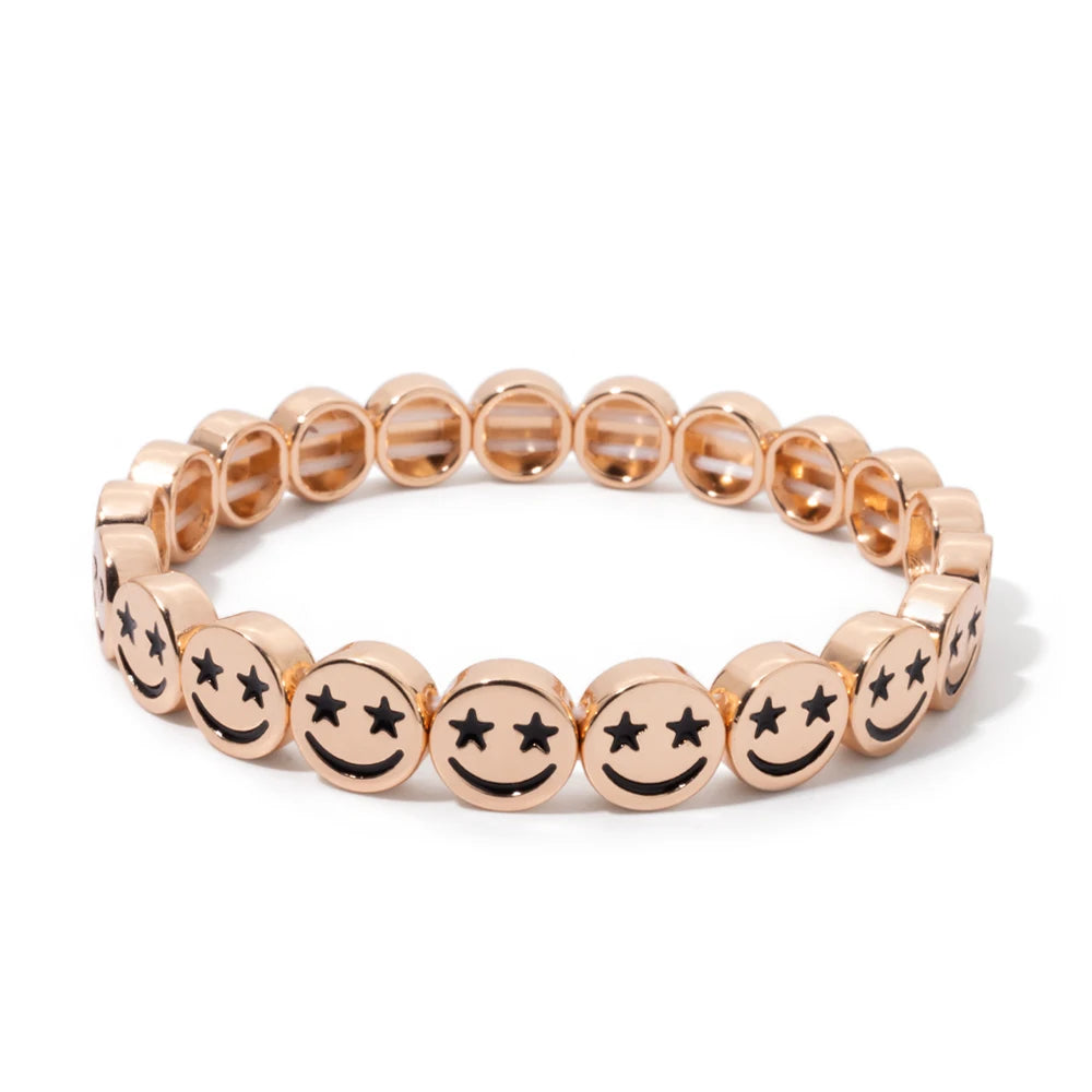 Gold Color Happy Star Bangle For Women Handmade
