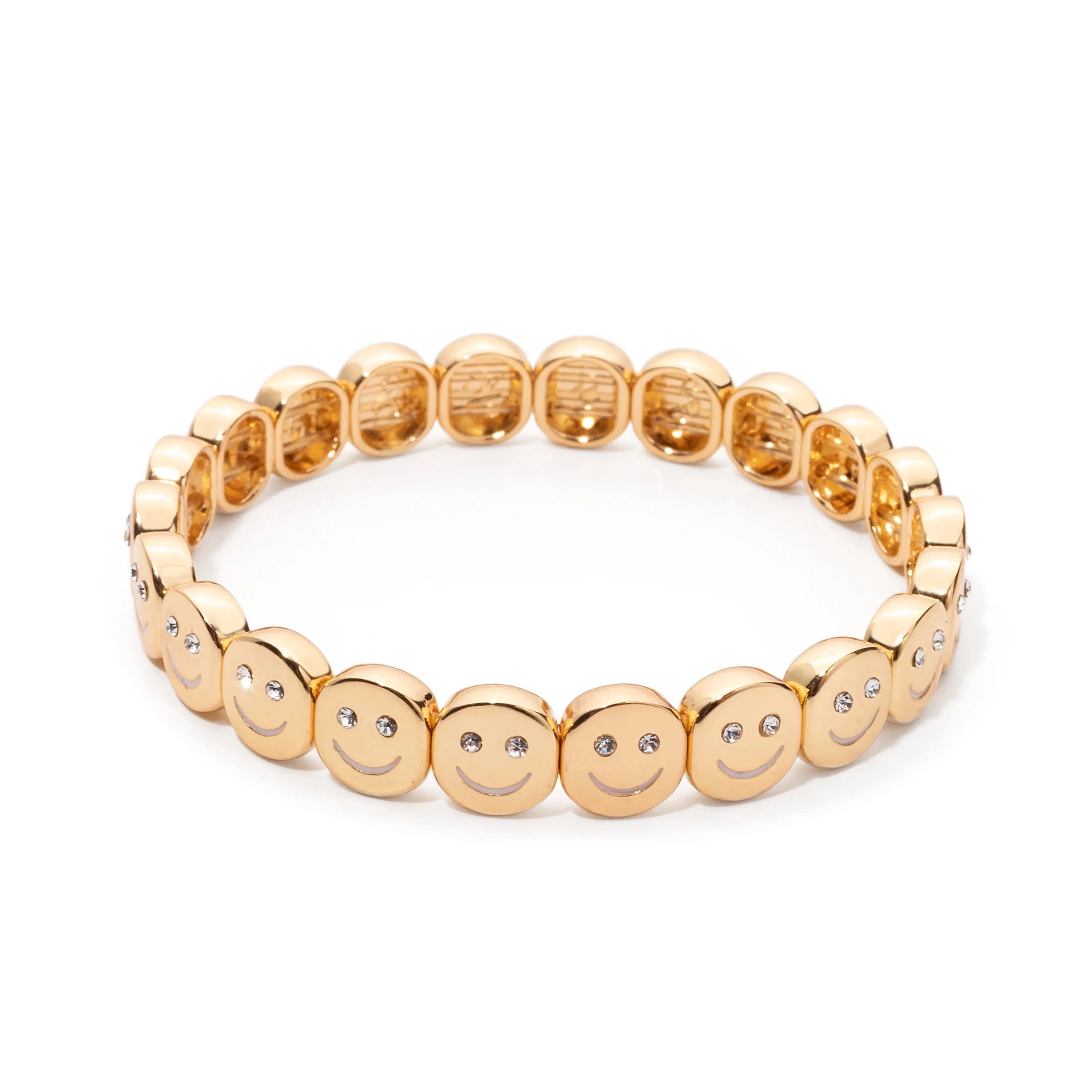 Choice Gold Color Happy Bangle For Women Inlaid Diamond Elastic Bracelets Dice Hand Accessory