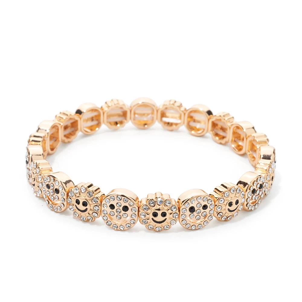 2024 New Rhinestone Happy Bangle For Women Diamond Hand Accessory