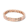 2025 New Happy Love Crystal Bangle For Women Pink White Rehinestone Beaded Bracelet
