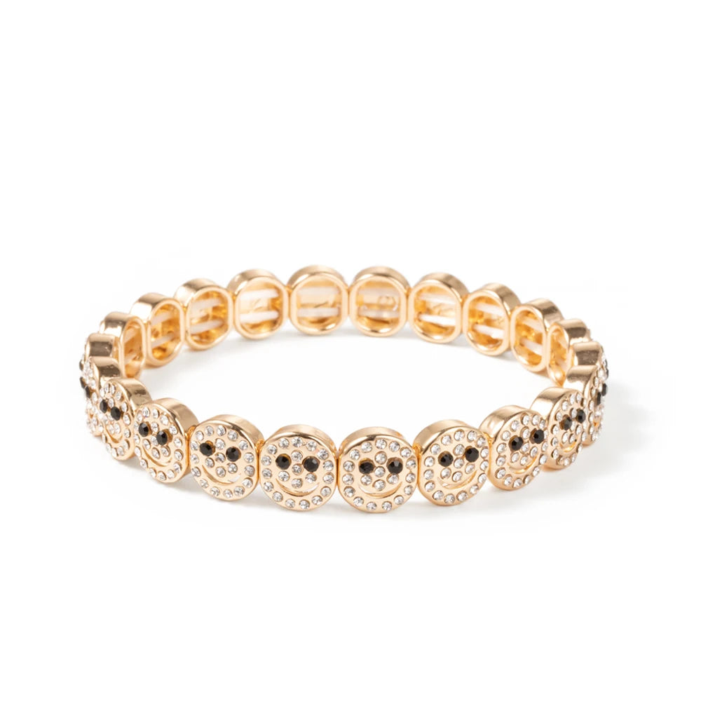 2024 New Rhinestone Happy Bangle For Women Diamond Hand Accessory
