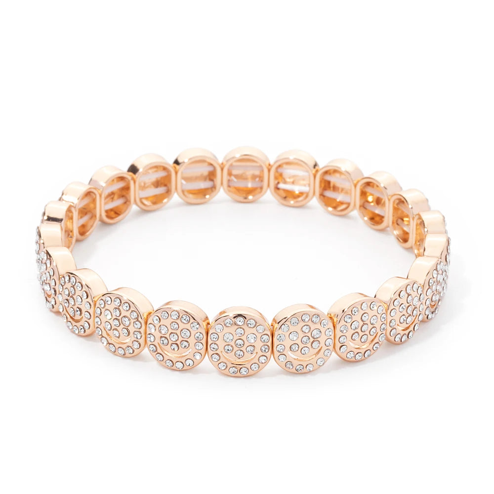2024 New Rhinestone Happy Bangle For Women Diamond Hand Accessory