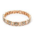 2025 New Dice Happy Face Crystal Bangle For Women Gold Color Diamond Beaded Elastic Bracelet
