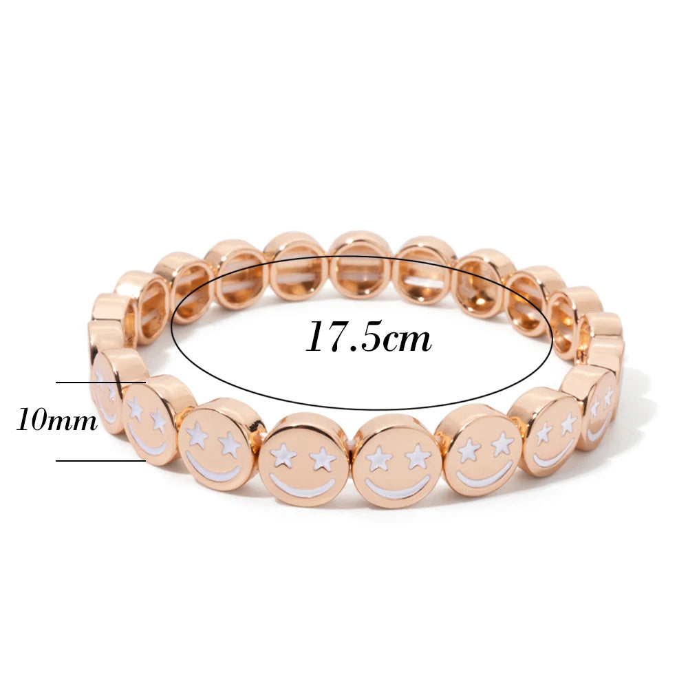 Gold Color Happy Star Bangle For Women Handmade