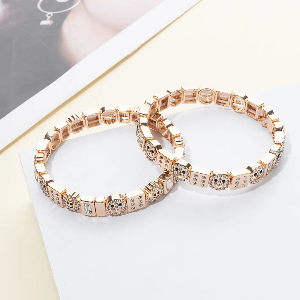 2024 New Rhinestone Happy Bangle For Women Diamond Hand Accessory