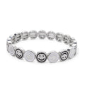 2024 New Happy Bangle Paved Diamond Enamel Beaded Bracelets For Women Boho Gold Color Elastic Bracelets
